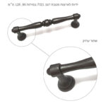 ⁦ידיות לארונות מטבח דגם 7021 במידות שחור עתיק⁩ – תמונה ⁦2⁩