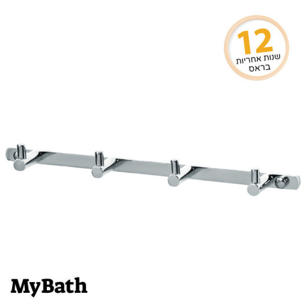 קולב רביעייה למגבות אמבטיה דגם PYG204 ניקל מבריק