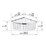 ⁦רשת פינתית גבוהה מעוגלת לקיר מקלחת שחור K701BL⁩ – תמונה ⁦2⁩