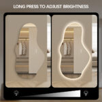 ⁦מראה אמורפית חכמה 130X70 עם תאורת LED, בלוטוס ומפשיר אדים – בתקן IP65⁩ – תמונה ⁦5⁩