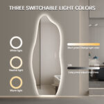 ⁦מראת גוף אמורפית חכמה 165X60 עם תאורת LED, בלוטוס ומפשיר אדים – בתקן IP65⁩ – תמונה ⁦2⁩
